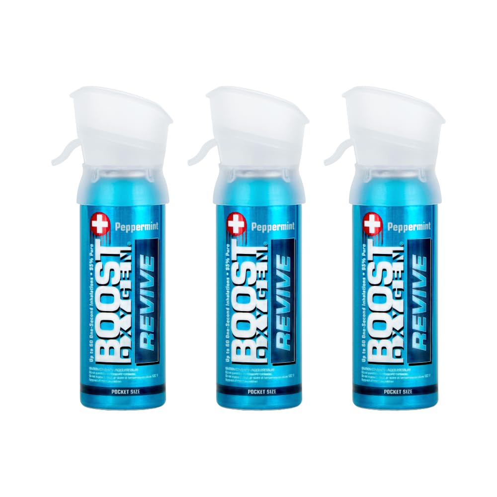 Boost Oxygen Pocket Size Natural 3L Canister | Respiratory Support for Aerobic Recovery, Altitude, Performance & Health (3 Pack)