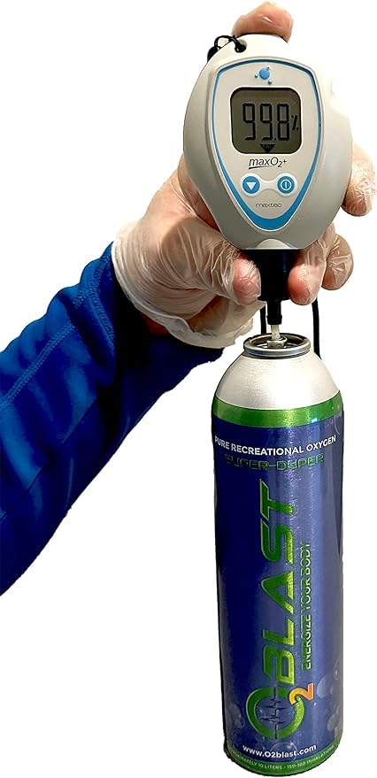 O2 Blast, Pure Oxygen Supplement, 10L Portable Can with Custom Breathing Mask for Respiratory Support, Elevate Oxygen Levels, Speed Recovery Time, Perfect for High Altitude & Sports Recovery (3-Pack)