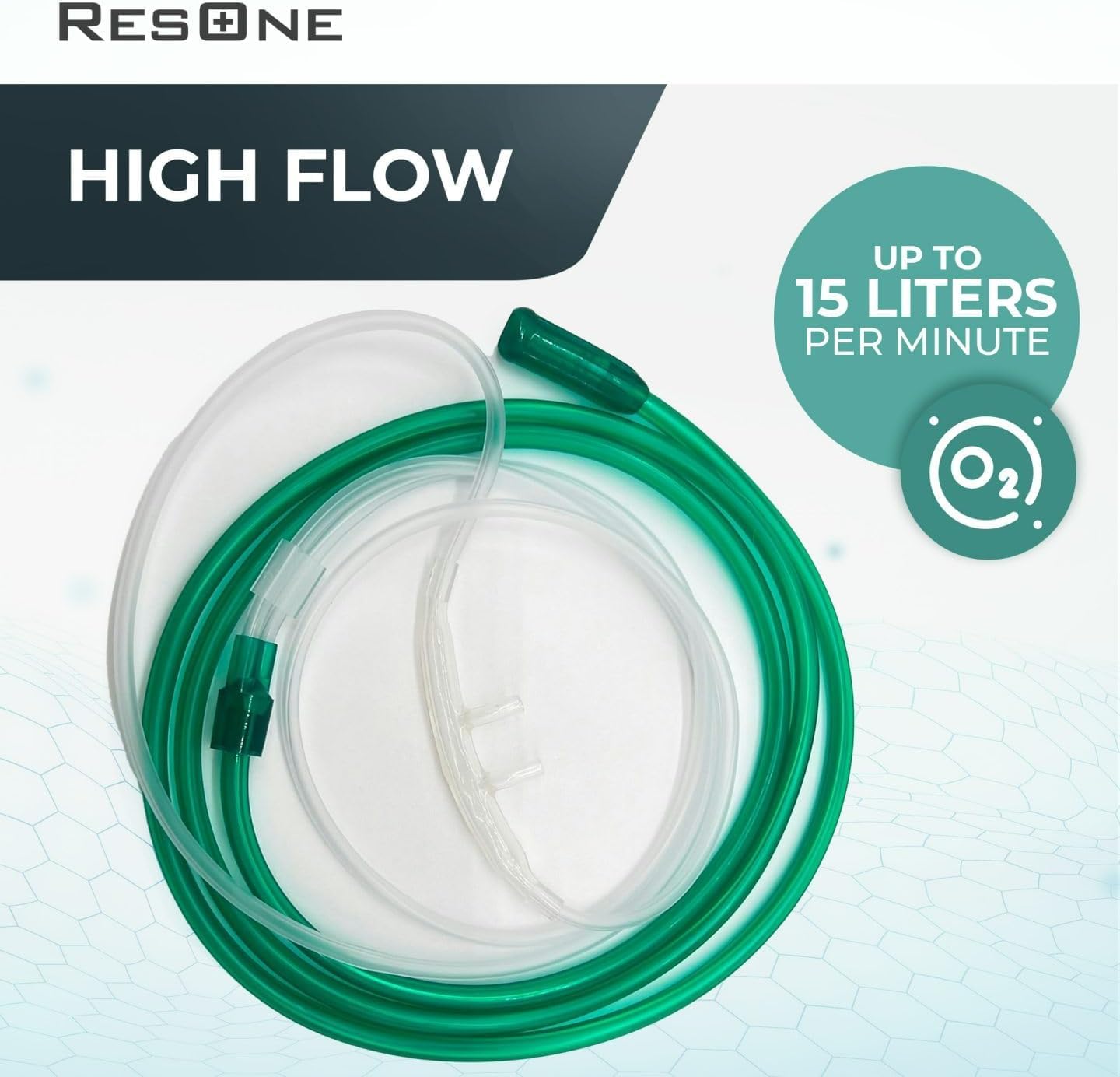 ResOne 4Ft Soft Adult Oxygen Nasal Cannula 5-Pack - Curved Prongs, Crush-Resistant Tubing - Nasal Tubes, Oxygen Concentrator Supplies - Soft Curved Nose Piece, Standard Size, Standard Flow 6 LPM