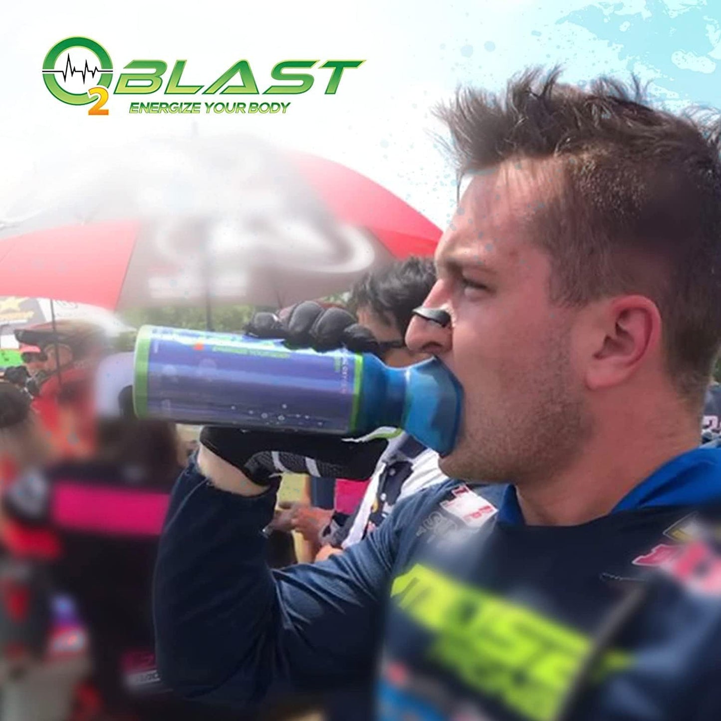 O2 Blast 95-99% Pure Oxygen, 10 Liter Portable Can 5 Pack with Custom Breathing Mask, Increase Stamina & Reduce Recovery Time, Ideal for High Altitude & Sports Recovery