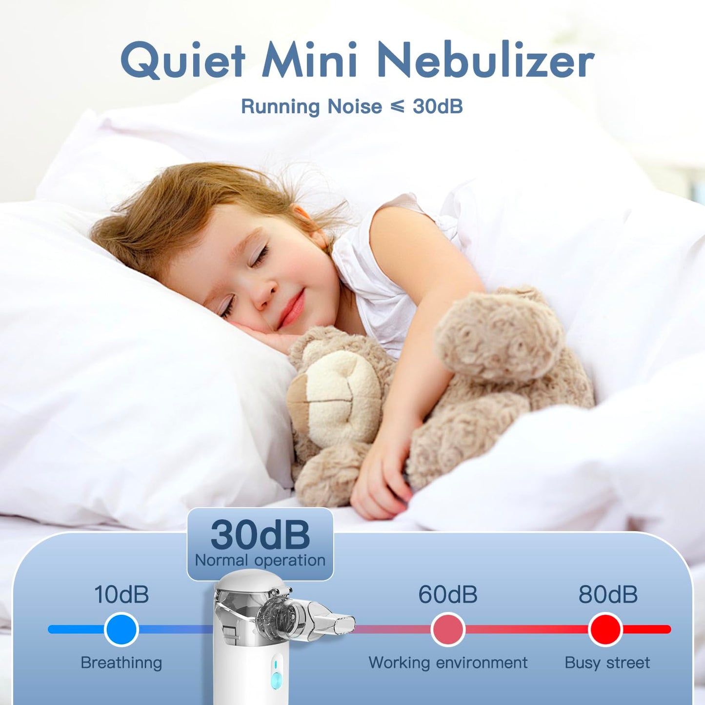 Portable Nebulizer, Nebulizer for Adults and Children with Respiratory Problems, Full Set of Accessories with Automatic Cleaning Function AVA-NEB Nebulizer - Nebulizer, Medicinal