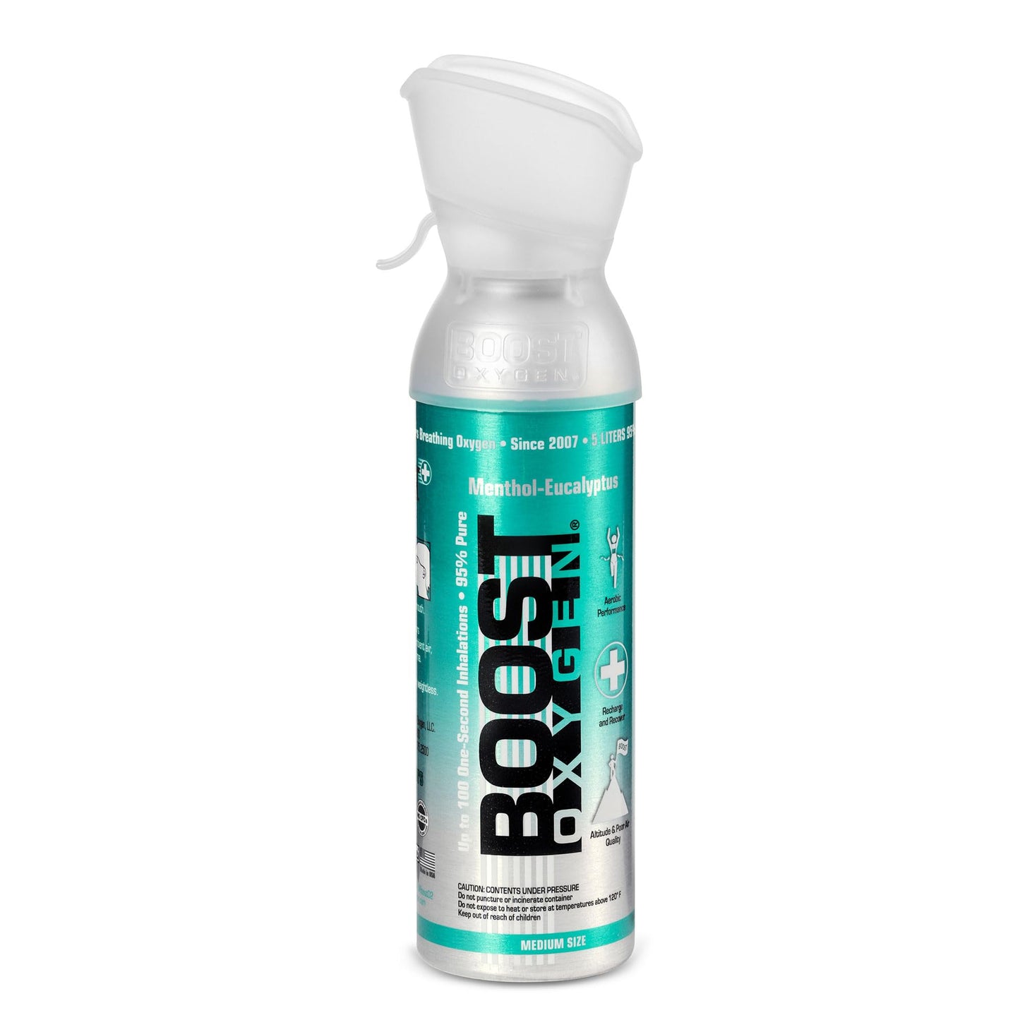 Boost Oxygen Canned Oxygen for Breathing for Home Use, Exercise, or Altitude Sickness, Includes Sealed Cap & Mask, 5L Canister, Multicolor, Pack of 4