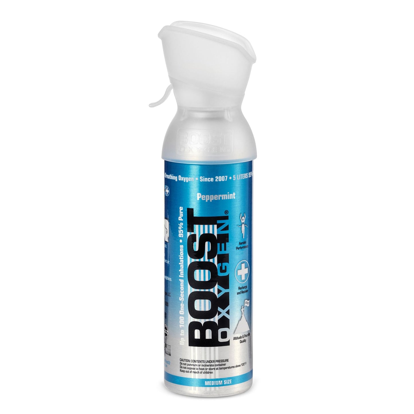Boost Oxygen Canned Oxygen for Breathing for Home Use, Exercise, or Altitude Sickness, Includes Sealed Cap & Mask, 5L Canister, Multicolor, Pack of 4