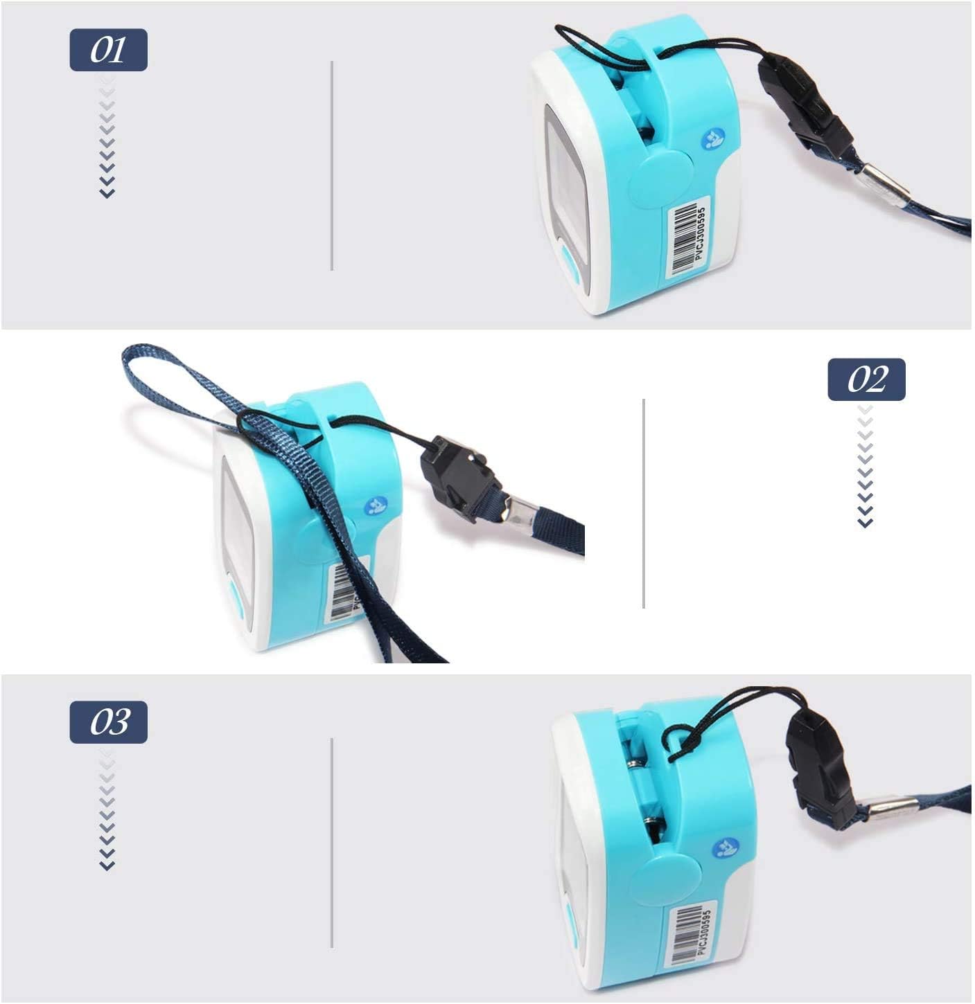 CONTEC LED CMS50M Pulse Oximeter,SpO2 and PR Value Waveform Blood Oxygen, Neck/Wrist Cord
