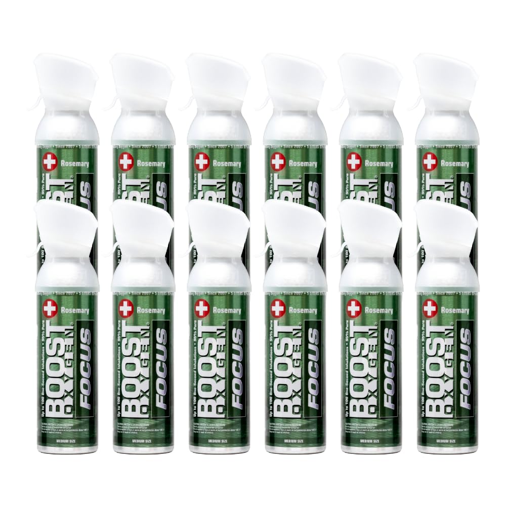 Boost Oxygen Canned Oxygen for Breathing for Home Use, Exercise, or Altitude Sickness, Includes Sealed Cap & Mask, 5L Canister, Multicolor, Pack of 4