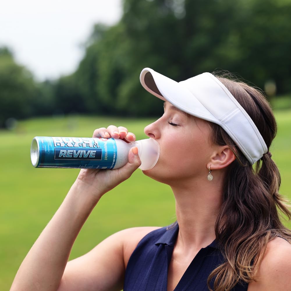 Boost Oxygen Canned Oxygen for Breathing for Home Use, Exercise, or Altitude Sickness, Includes Sealed Cap & Mask, 5L Canister, Multicolor, Pack of 4