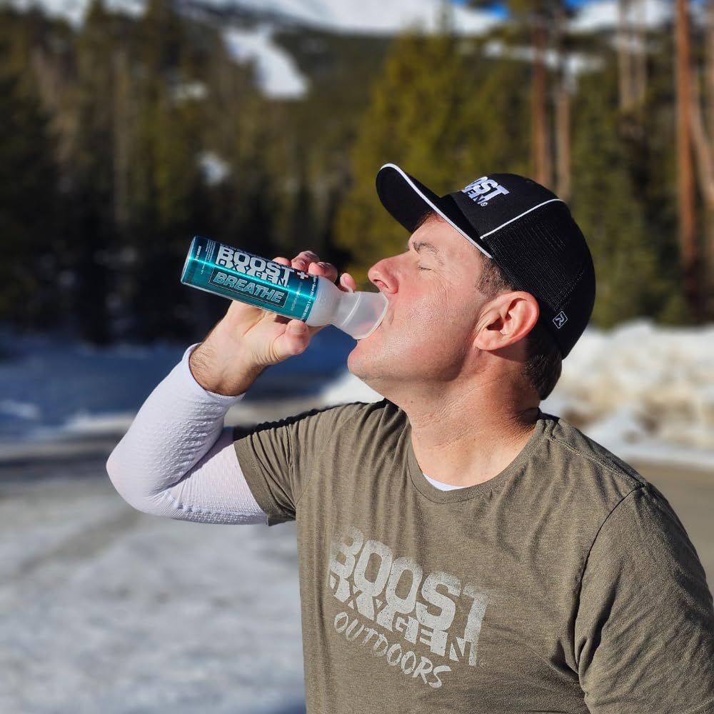 Boost Oxygen Canned Oxygen for Breathing for Home Use, Exercise, or Altitude Sickness, Includes Sealed Cap & Mask, 5L Canister, Multicolor, Pack of 4