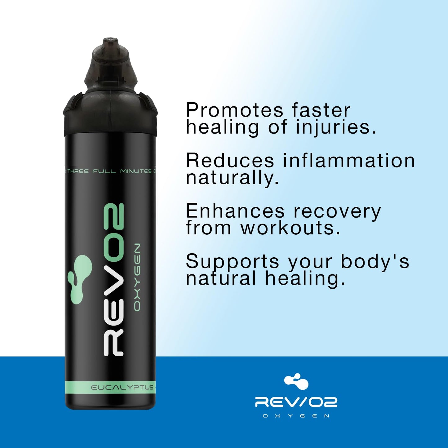 Eucalyptus Portable 98% Oxygen Can - Zero Leak Mouthpiece, Rotating Trigger Lock - Natural Stress & Mental Fatigue Relief at Any Altitude or Elevation - Menthol Canned Oxygen - 10 Liter Large