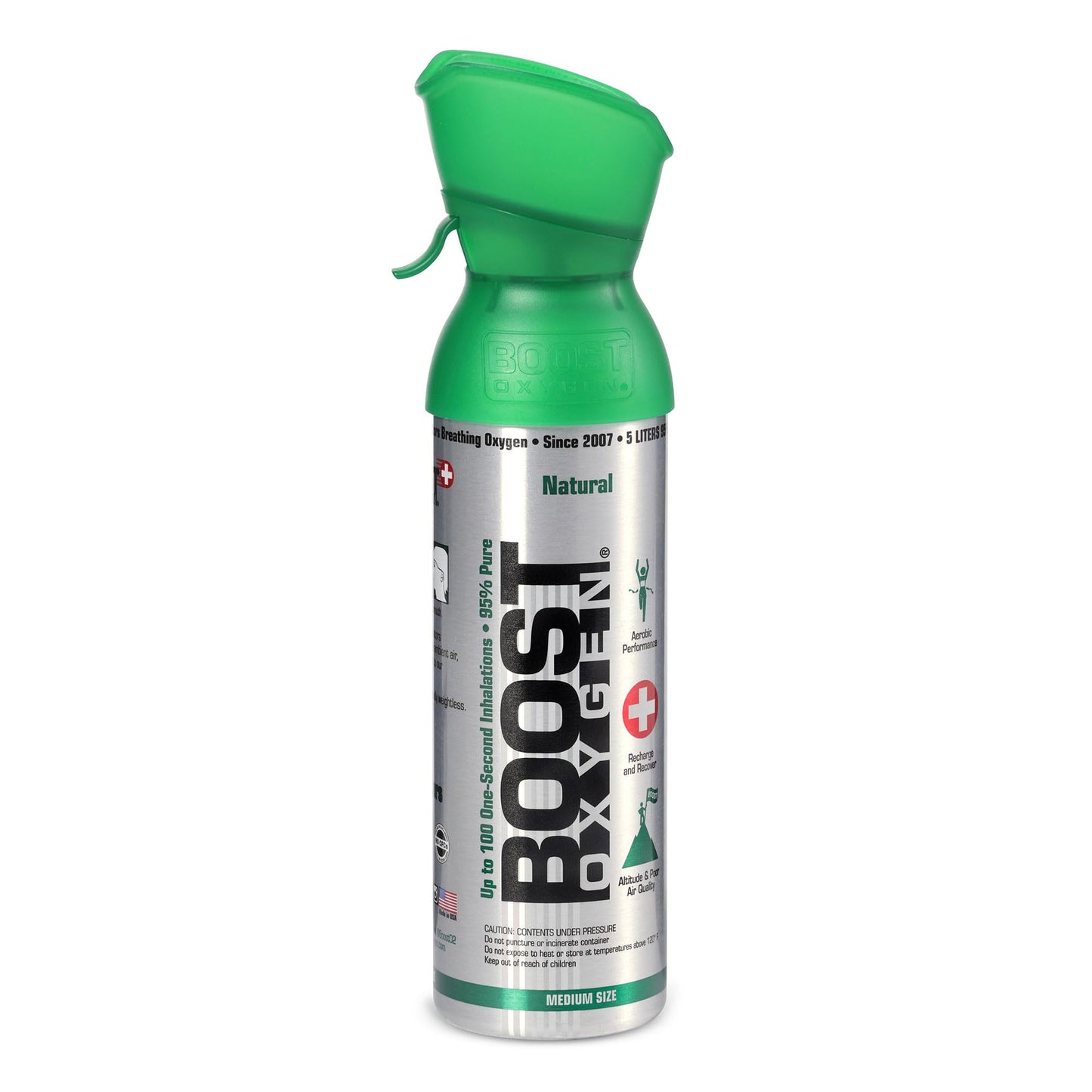 Boost Oxygen Canned Oxygen for Breathing for Home Use, Exercise, or Altitude Sickness, Includes Sealed Cap & Mask, 5L Canister, Multicolor, Pack of 4