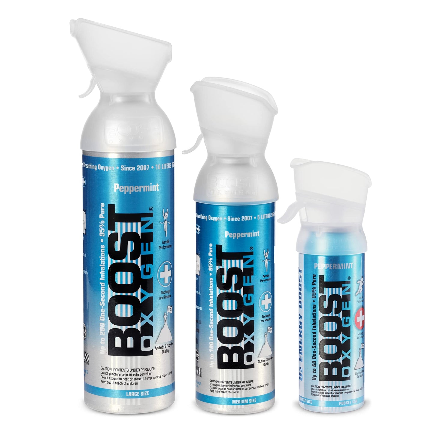 Boost Oxygen Natural Collection | Large 10L, Medium 5L & Pocket Size 3L (3 Pack)