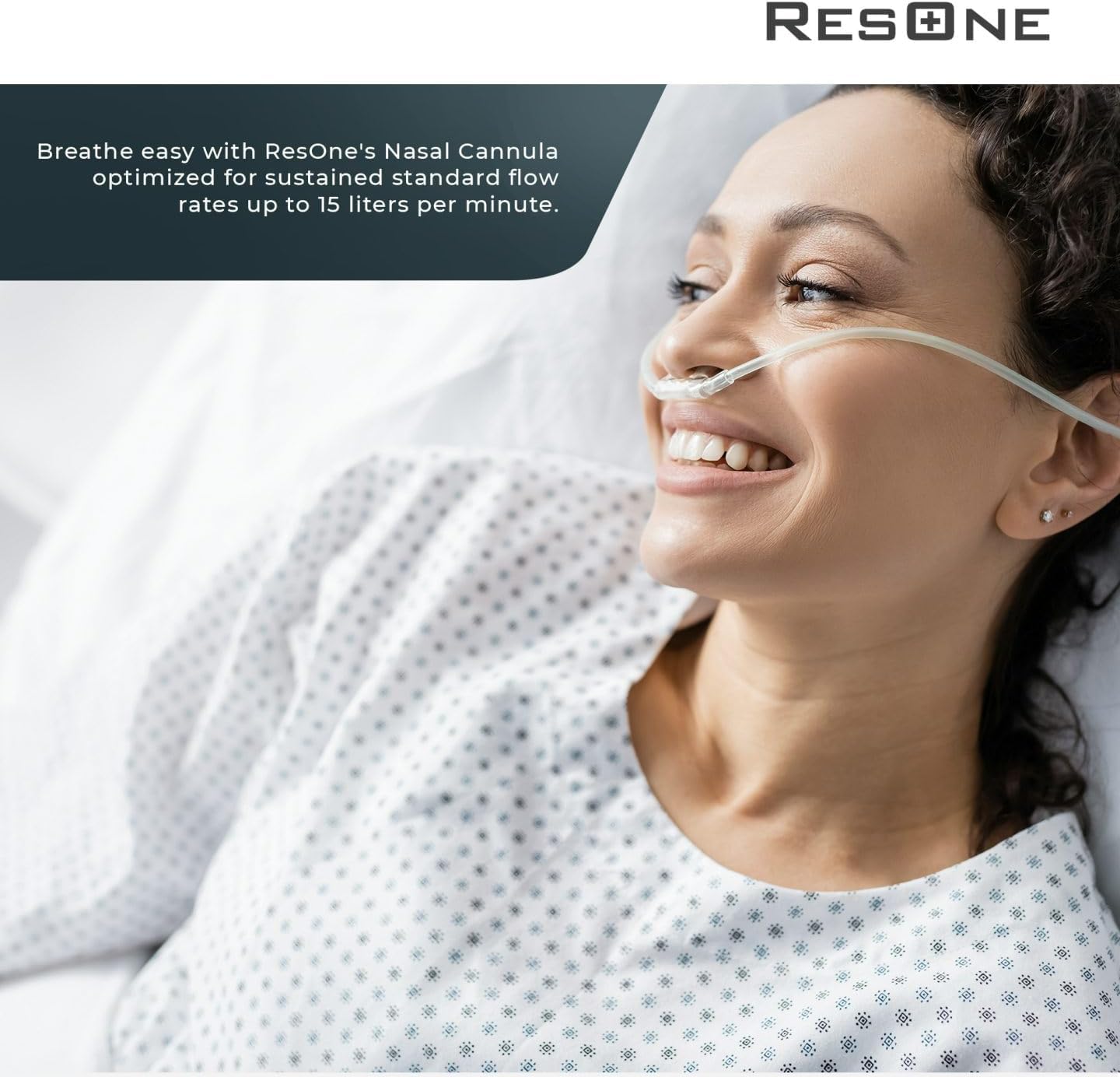 ResOne 4Ft Soft Adult Oxygen Nasal Cannula 5-Pack - Curved Prongs, Crush-Resistant Tubing - Nasal Tubes, Oxygen Concentrator Supplies - Soft Curved Nose Piece, Standard Size, Standard Flow 6 LPM