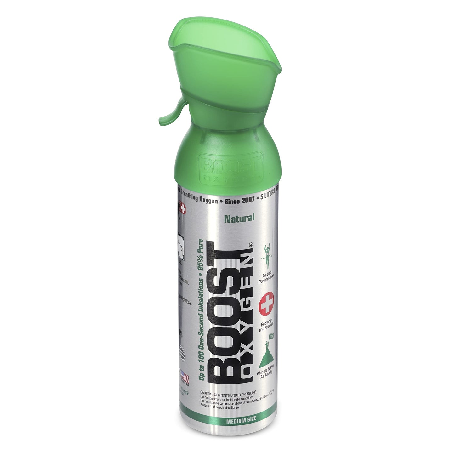 Boost Oxygen Medium Natural 5L Canister | Respiratory Support for Aerobic Recovery, Altitude, Performance & Health (2 Pack)