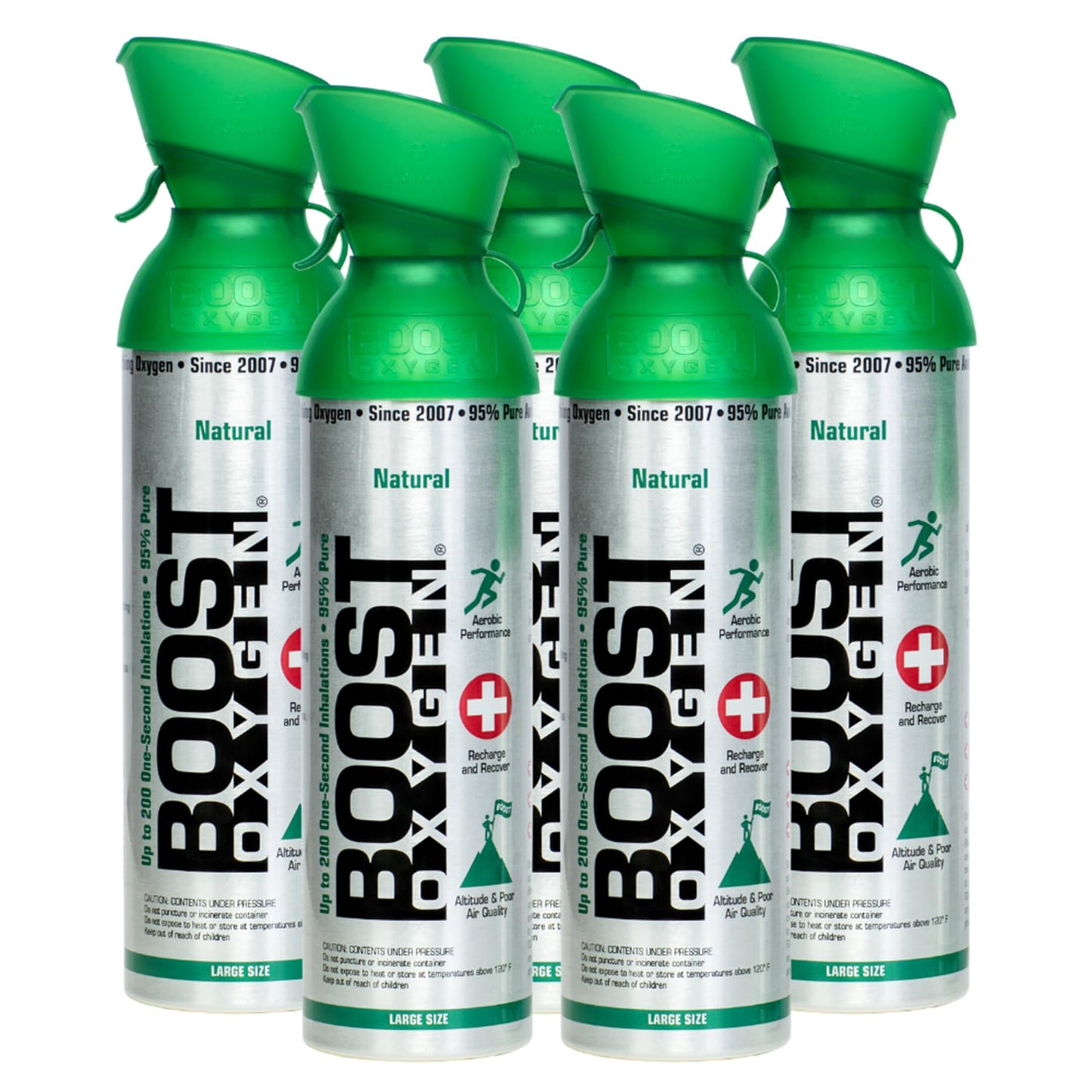 Boost Oxygen Large Natural 10 Liter Canister | Respiratory Support for Aerobic Recovery, Altitude, Performance and Health (3 Pack)