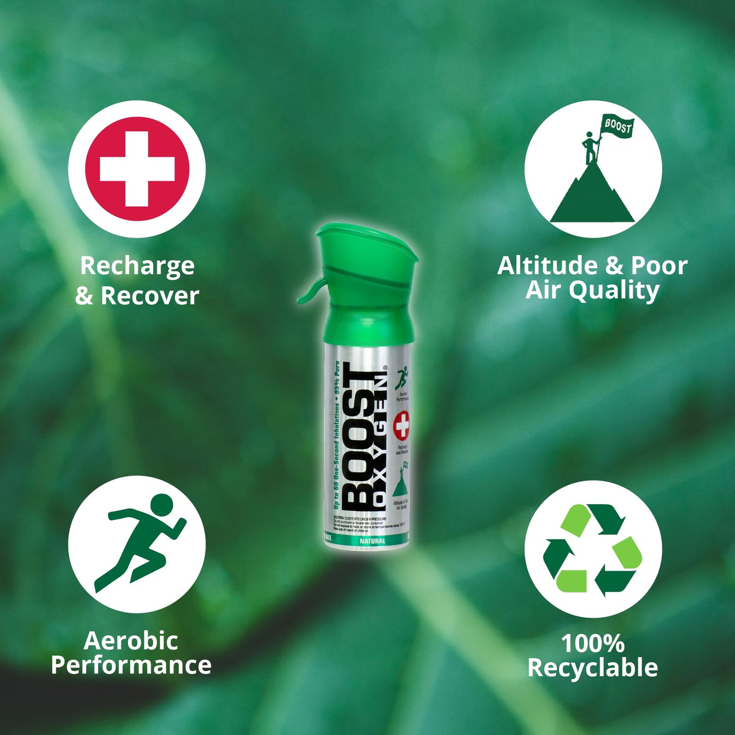 Boost Oxygen Pocket Size Natural 3L Canister | Respiratory Support for Aerobic Recovery, Altitude, Performance & Health (3 Pack)