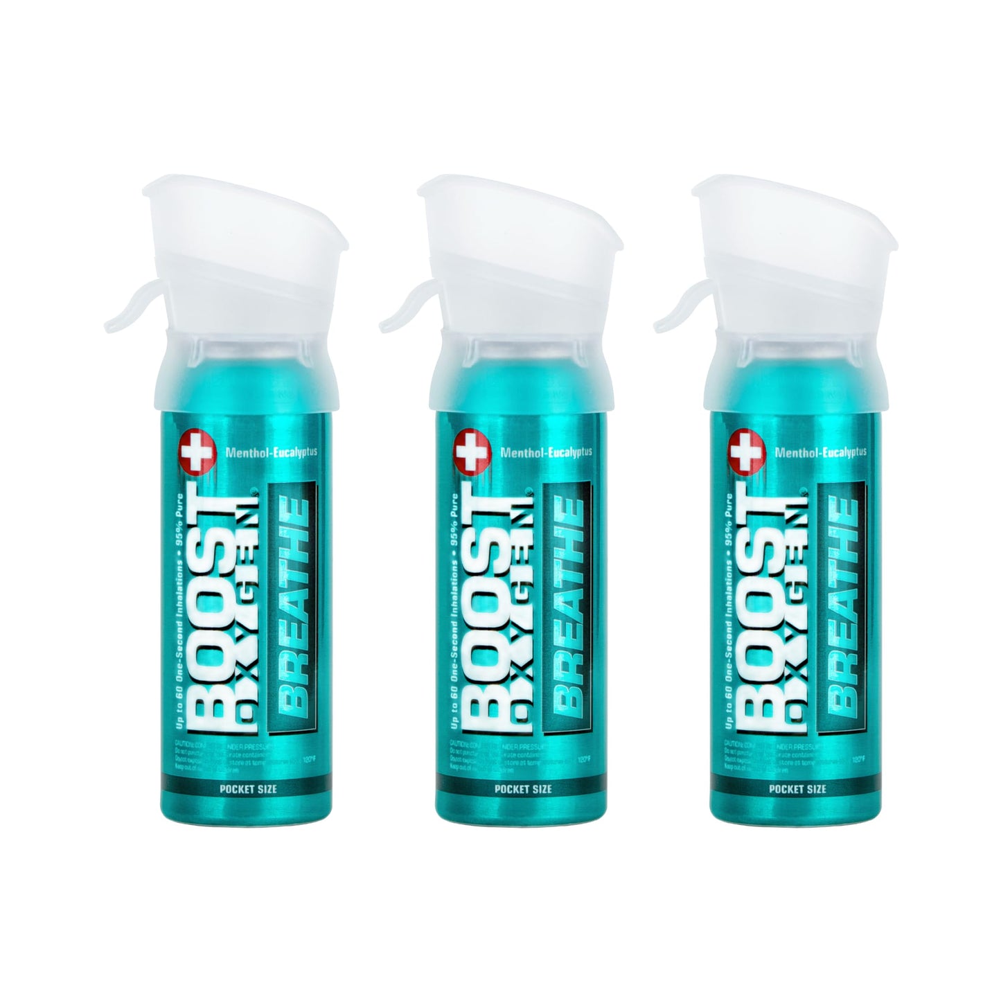 Boost Oxygen Pocket Size Natural 3L Canister | Respiratory Support for Aerobic Recovery, Altitude, Performance & Health (3 Pack)
