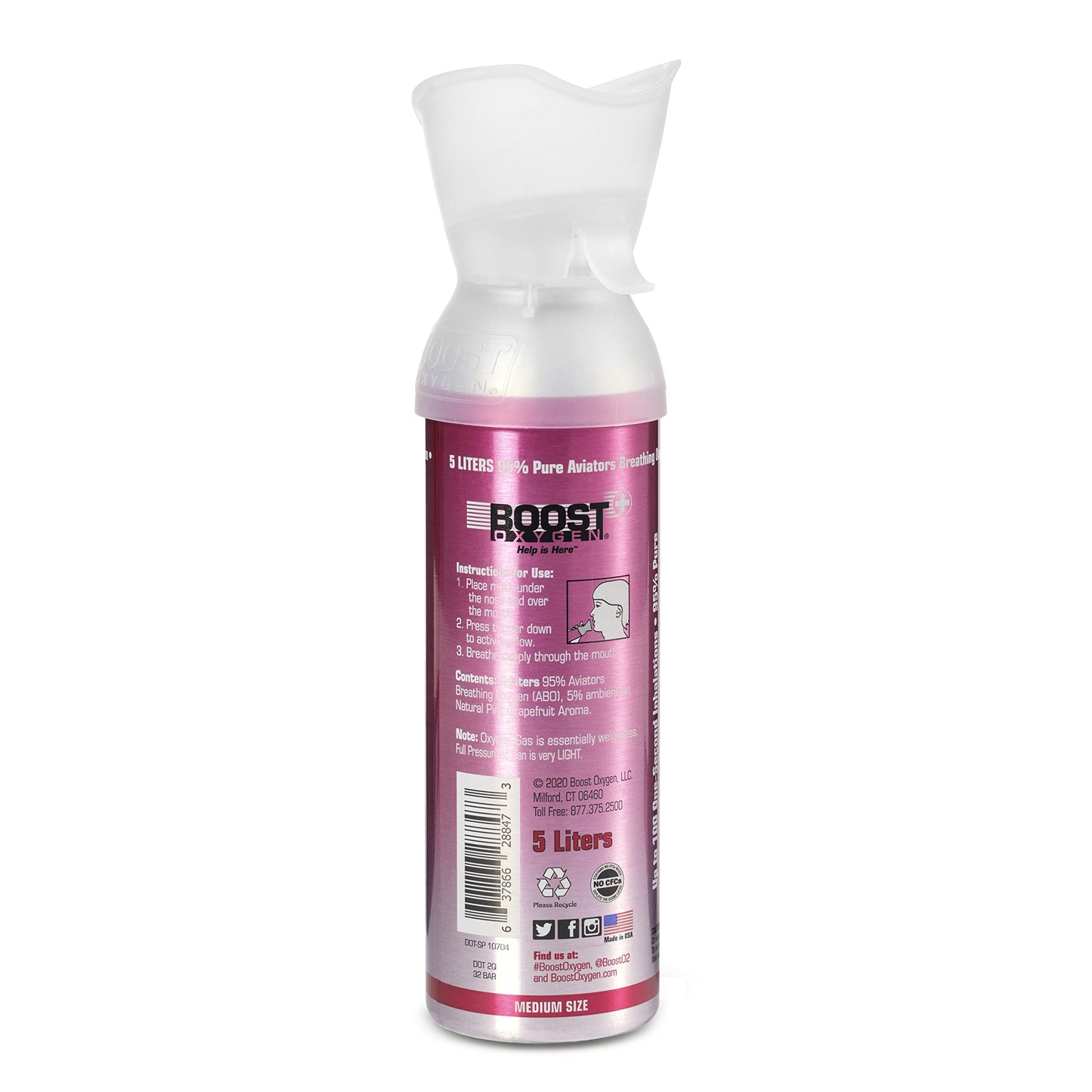 Boost Oxygen Large Natural 10 Liter Canister | Respiratory Support for Aerobic Recovery, Altitude, Performance and Health (3 Pack)