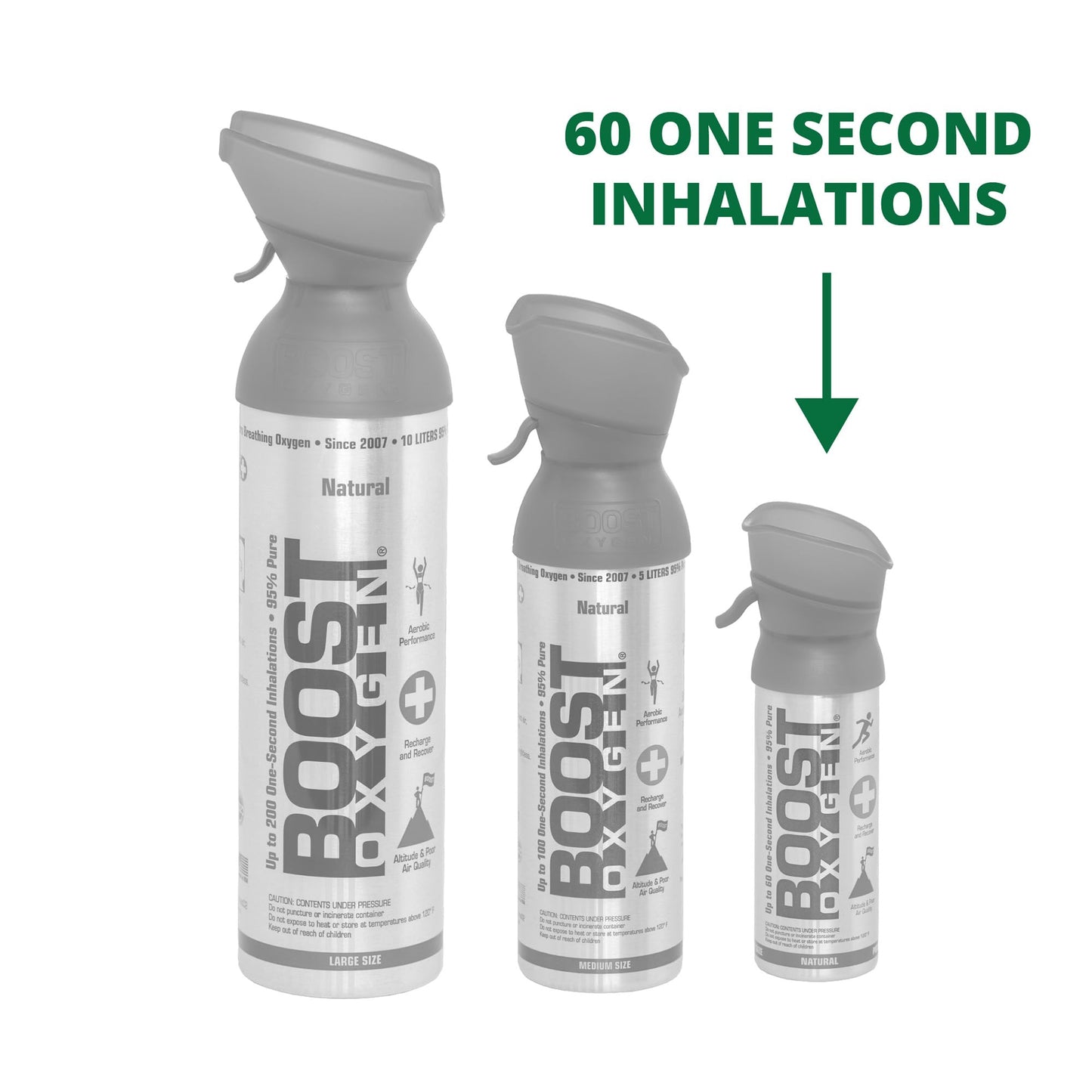 Boost Oxygen Pocket Size Natural 3L Canister | Respiratory Support for Aerobic Recovery, Altitude, Performance & Health (3 Pack)