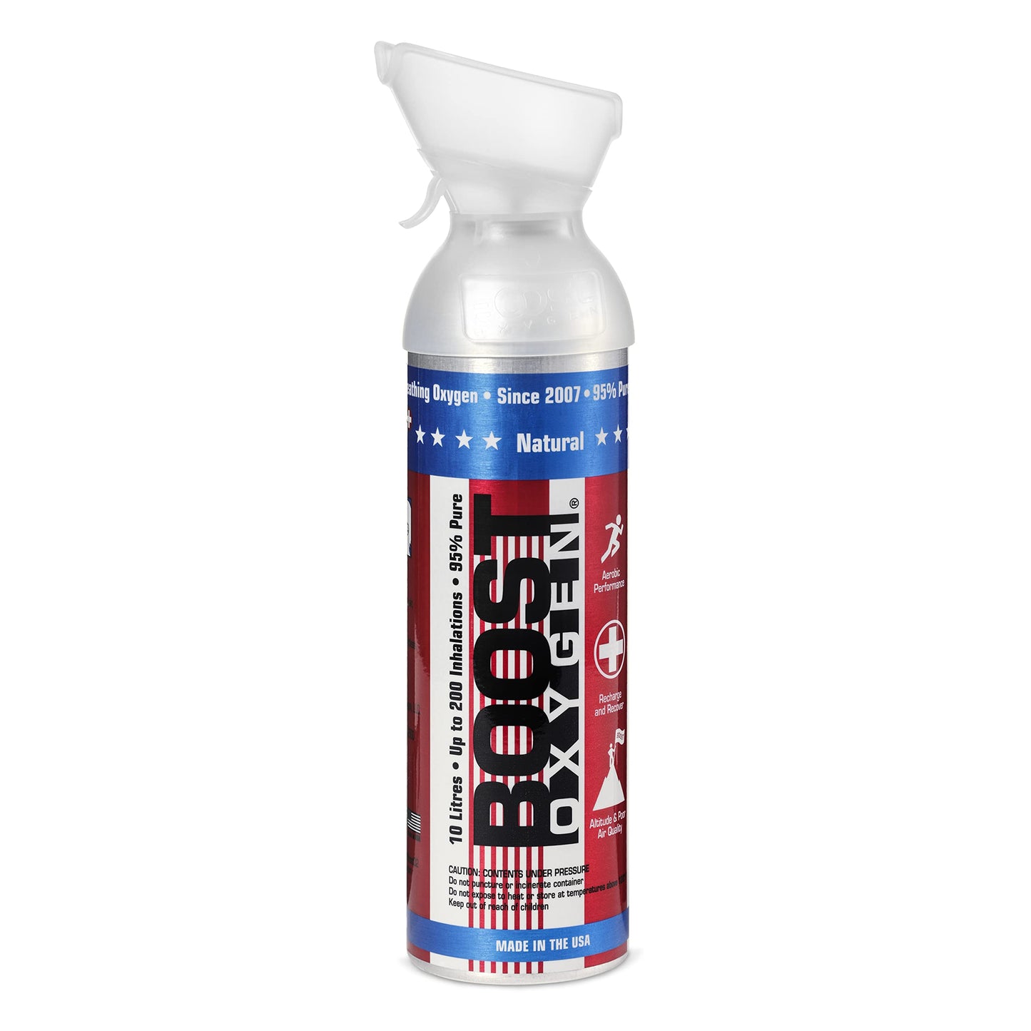 Boost Oxygen Large Natural 10 Liter Canister | Respiratory Support for Aerobic Recovery, Altitude, Performance and Health (3 Pack)