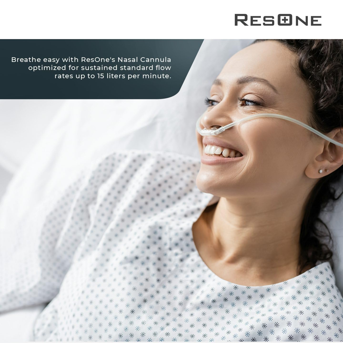 ResOne 4Ft Soft Adult Oxygen Nasal Cannula 5-Pack - Curved Prongs, Crush-Resistant Tubing - Nasal Tubes, Oxygen Concentrator Supplies - Soft Curved Nose Piece, Standard Size, Standard Flow 6 LPM