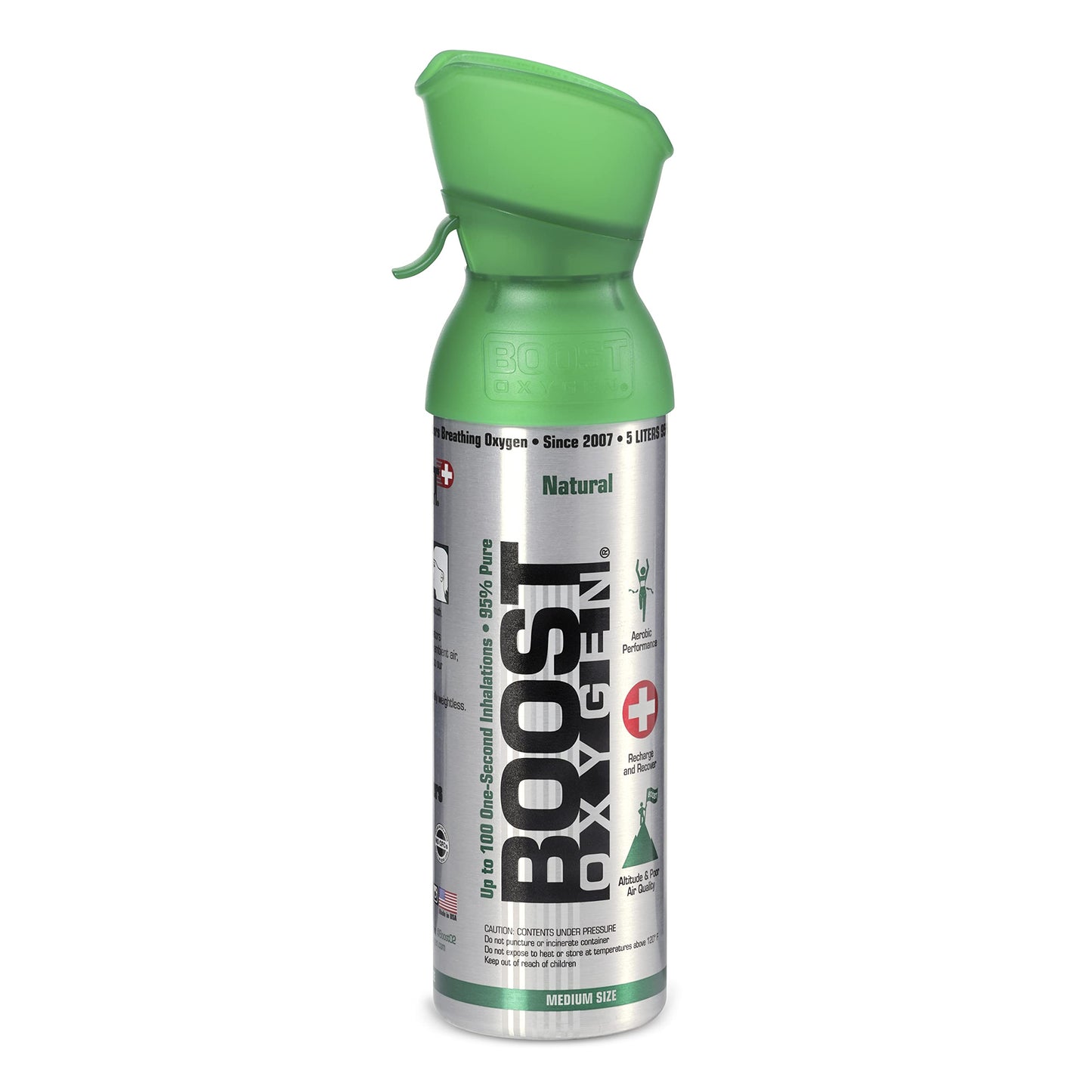 Boost Oxygen 10 Liter Canned Oxygen (2 Pack) and 5 Liter Canned Oxygen (3 Pack) with Built-in Mouthpiece for High Altitudes and Recovery, Flavorless