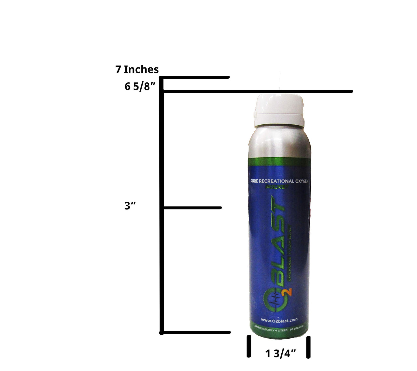 O2 Blast, Pure Oxygen Supplement, Quick Recovery for Exercise and Focus. Sanitary Flip Top Cap (4 Liter Oxygen Canisters - 3 Pack - Natural)
