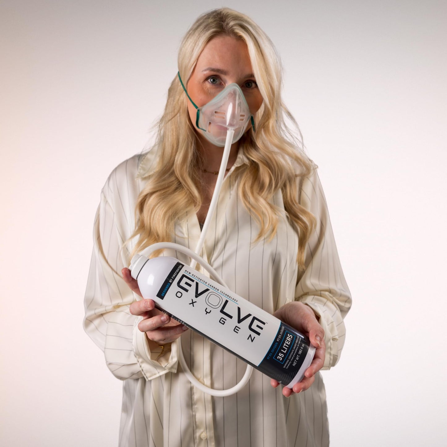 EVOLVE 35-Liter Pure Oxygen Canister with Mask and Tube | Portable Oxygen Can | Ideal for Home Use and Outdoor Activities | Designed by Firefighters | Made in The USA | Pack of 2