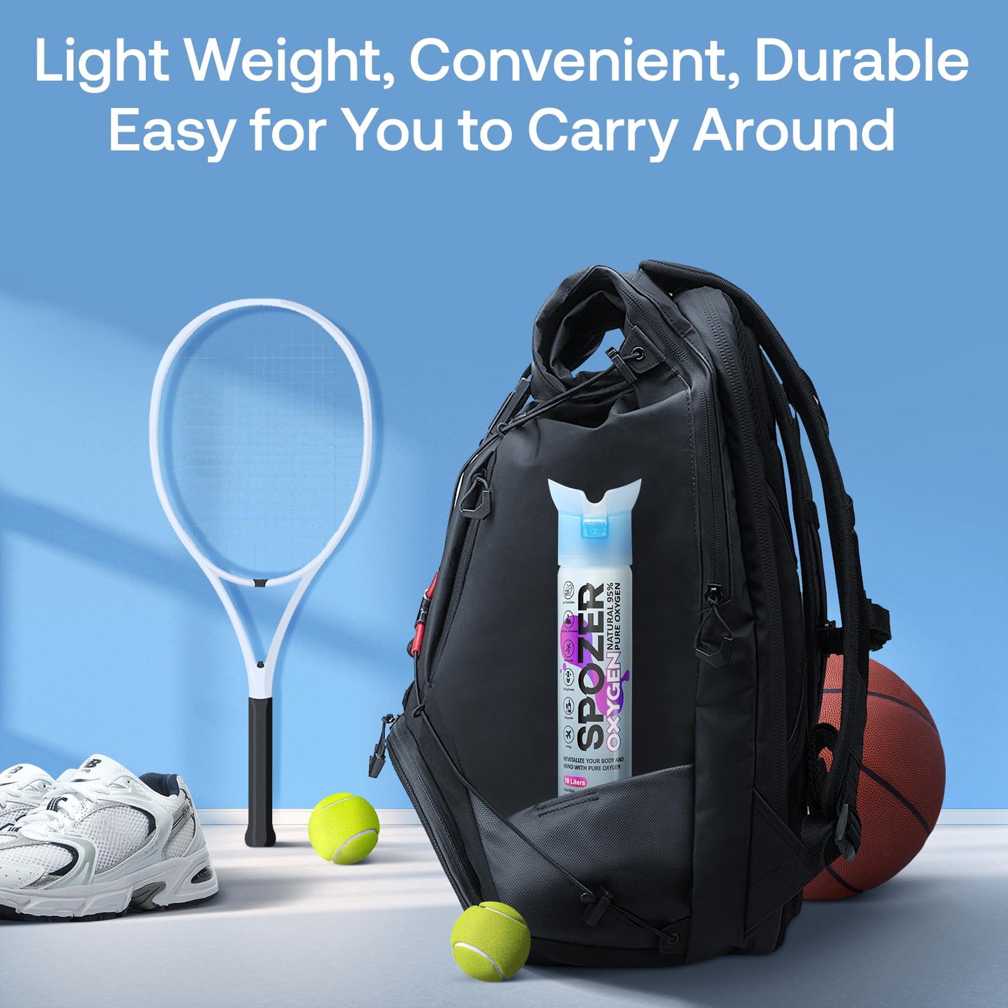 Portable Oxygen Can - 95% Pure O2, 10L Oxygen Cylinder for Altitude, Sports, Recovery, Exercise, & Altitude Sicknessy, 3 Oxygen Tanks for Home Use