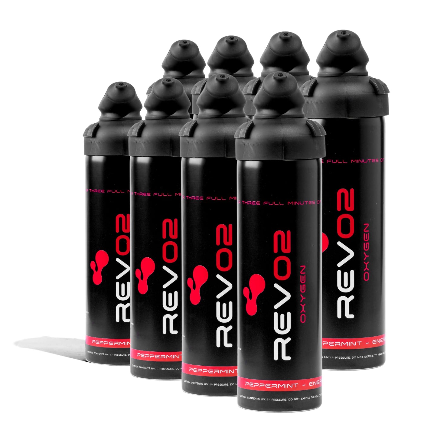 Peppermint Portable Oxygen Canister - Zero Leak Mouth Piece, Rotating Trigger Lock, 98% Pure O2 to Boost Athletic Performance, Natural Energy, Recovery & High Altitude Relief - 4 Pack 10L Large