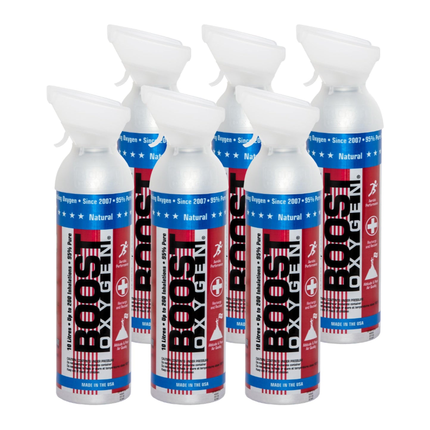 Boost Oxygen Large Natural 10 Liter Canister | Respiratory Support for Aerobic Recovery, Altitude, Performance and Health (3 Pack)