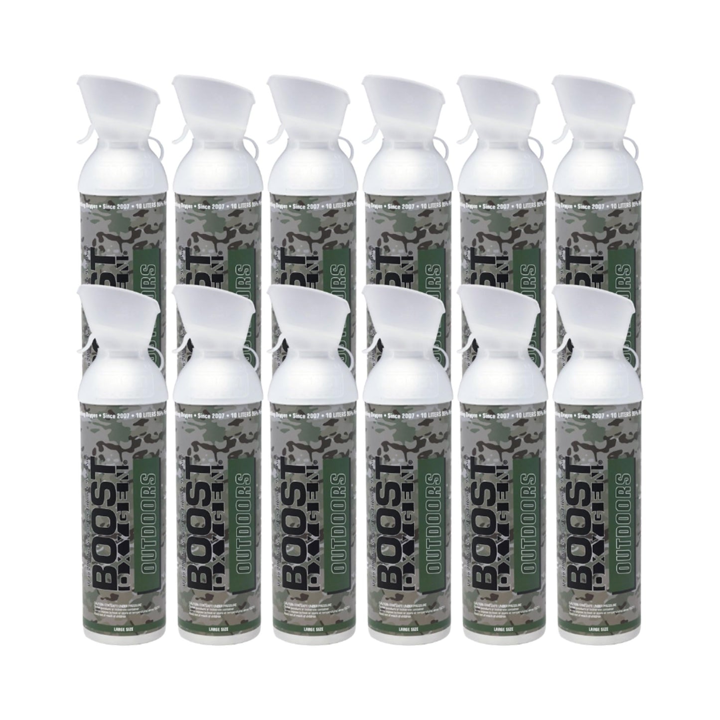 Boost Oxygen Canned 10 Liter Natural Flavored Oxygen Boost Portable Canister Bottle for High Altitudes, Athletes, and More, Green/Silver (5 Pack)
