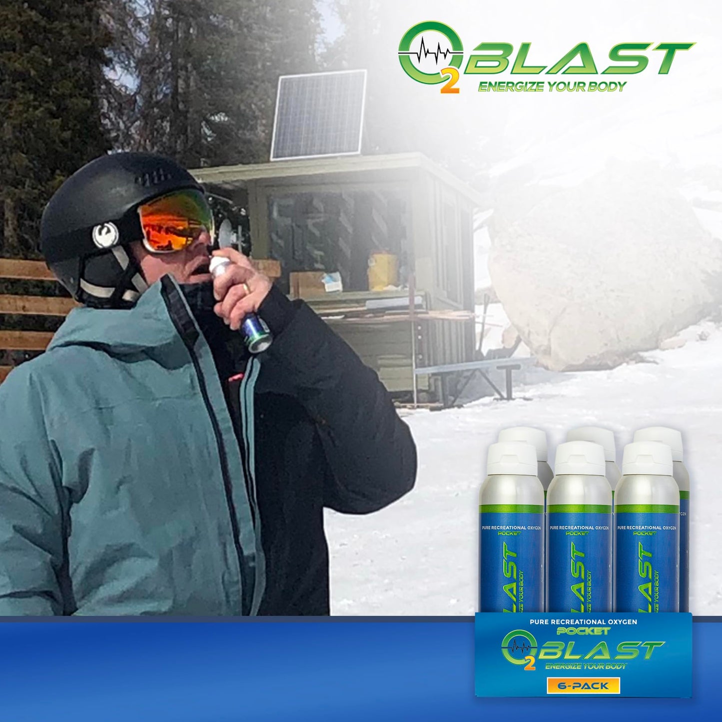 O2 Blast, Pure Oxygen Supplement, Quick Recovery for Exercise and Focus. Sanitary Flip Top Cap (4 Liter Oxygen Canisters - 3 Pack - Natural)
