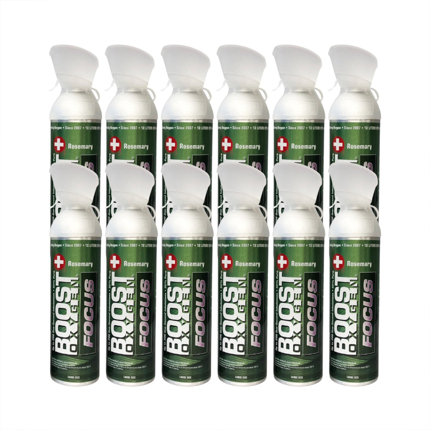 Boost Oxygen Canned 10 Liter Natural Flavored Oxygen Boost Portable Canister Bottle for High Altitudes, Athletes, and More, Green/Silver (5 Pack)