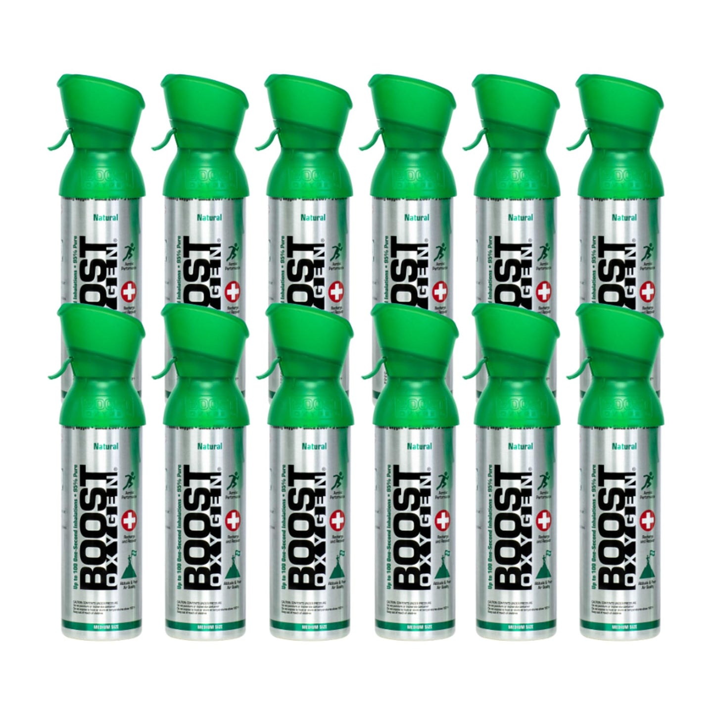 Boost Oxygen Canned Oxygen for Breathing for Home Use, Exercise, or Altitude Sickness, Includes Sealed Cap & Mask, 5L Canister, Multicolor, Pack of 4