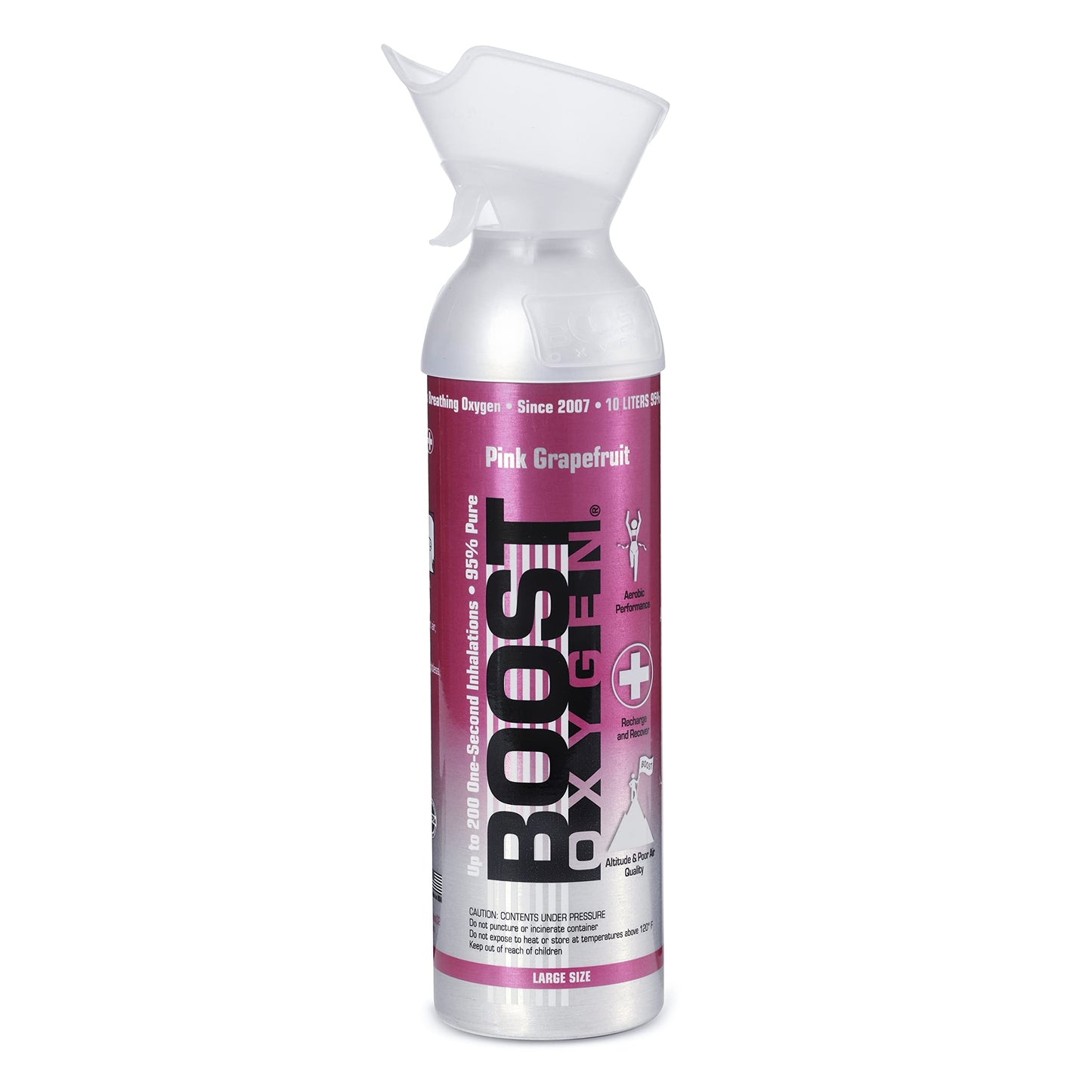 Boost Oxygen Canned Oxygen for Breathing for Home Use, Exercise, or Altitude Sickness, Includes Sealed Cap & Mask, 5L Canister, Multicolor, Pack of 4