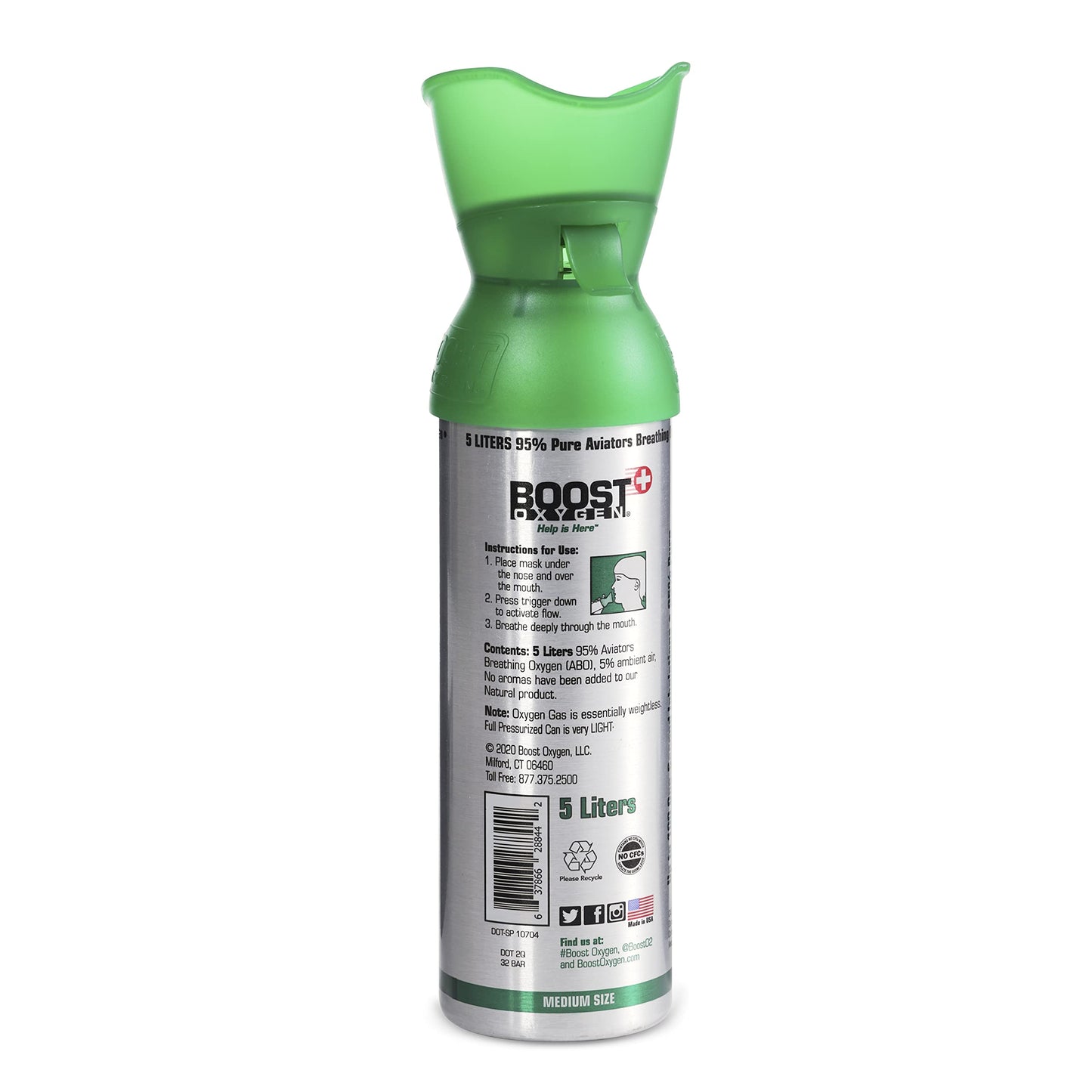 Boost Oxygen 10 Liter Canned Oxygen (2 Pack) and 5 Liter Canned Oxygen (3 Pack) with Built-in Mouthpiece for High Altitudes and Recovery, Flavorless