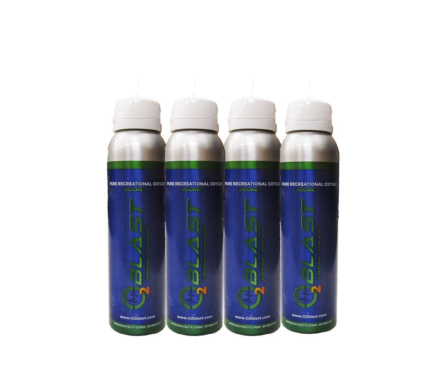 O2 Blast, Pure Oxygen Supplement, Quick Recovery for Exercise and Focus. Sanitary Flip Top Cap (4 Liter Oxygen Canisters - 3 Pack - Natural)