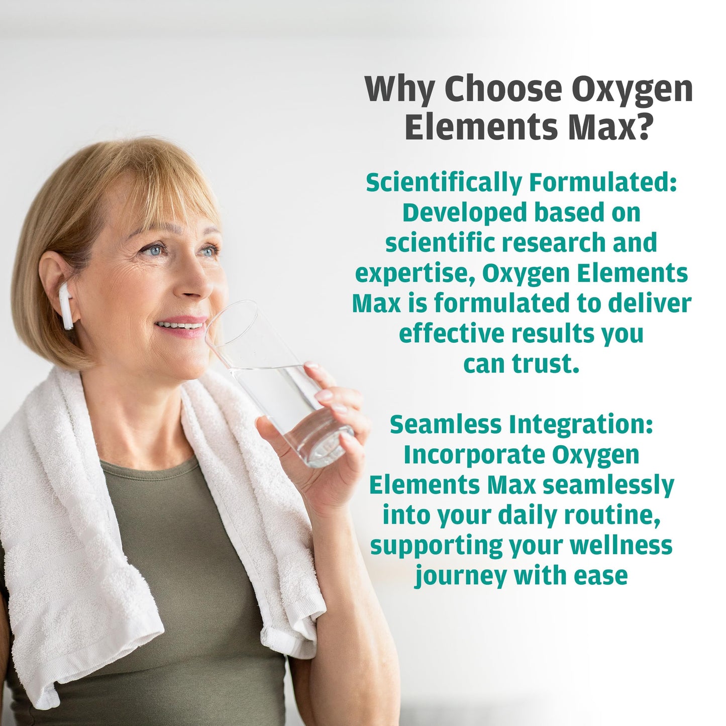 GHT Oxygen Elements Max Liquid Oxygen Drops in 1 Ounce Bottle, Portable Supplement – Bolster Endurance and Stamina, Cleanse Cells