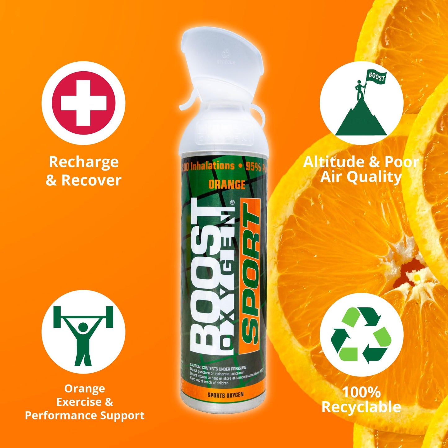 Boost Oxygen Large Natural 10 Liter Canister | Respiratory Support for Aerobic Recovery, Altitude, Performance and Health (3 Pack)