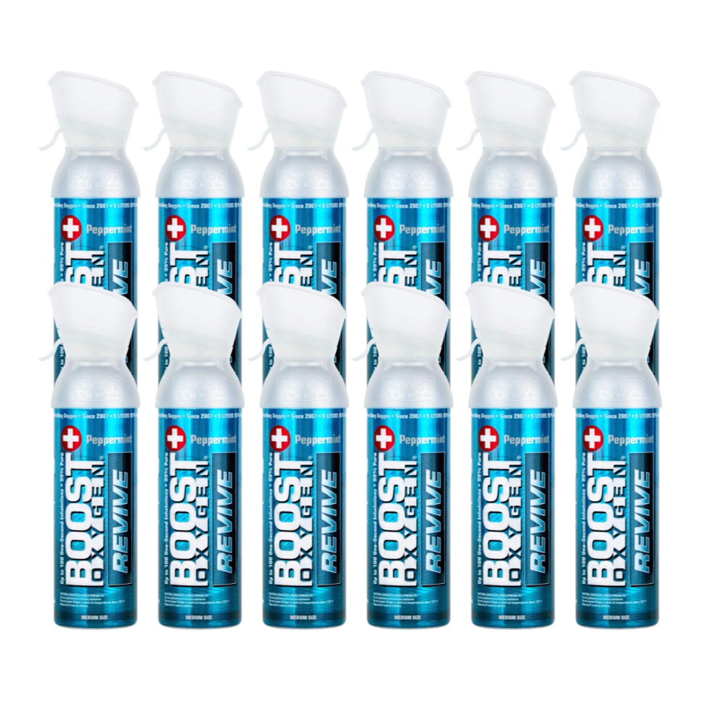 Boost Oxygen Canned Oxygen for Breathing for Home Use, Exercise, or Altitude Sickness, Includes Sealed Cap & Mask, 5L Canister, Multicolor, Pack of 4