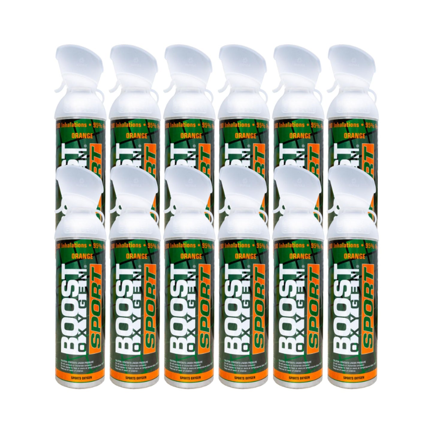 Boost Oxygen Canned 10 Liter Natural Flavored Oxygen Boost Portable Canister Bottle for High Altitudes, Athletes, and More, Green/Silver (5 Pack)