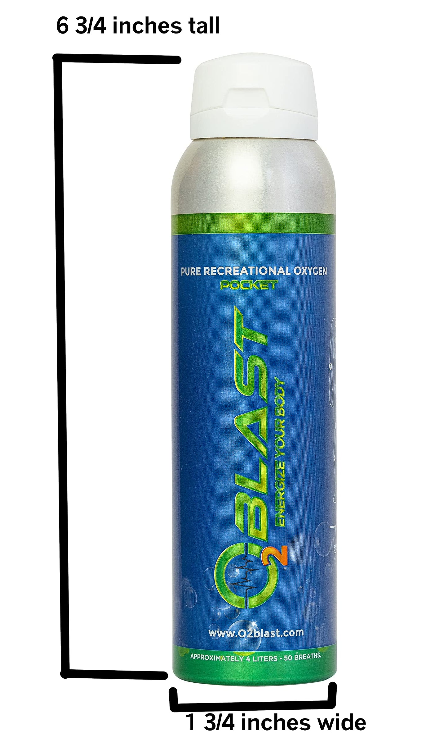 O2 Blast, Pure Oxygen Supplement, Quick Recovery for Exercise and Focus. Sanitary Flip Top Cap (4 Liter Oxygen Canisters - 3 Pack - Natural)