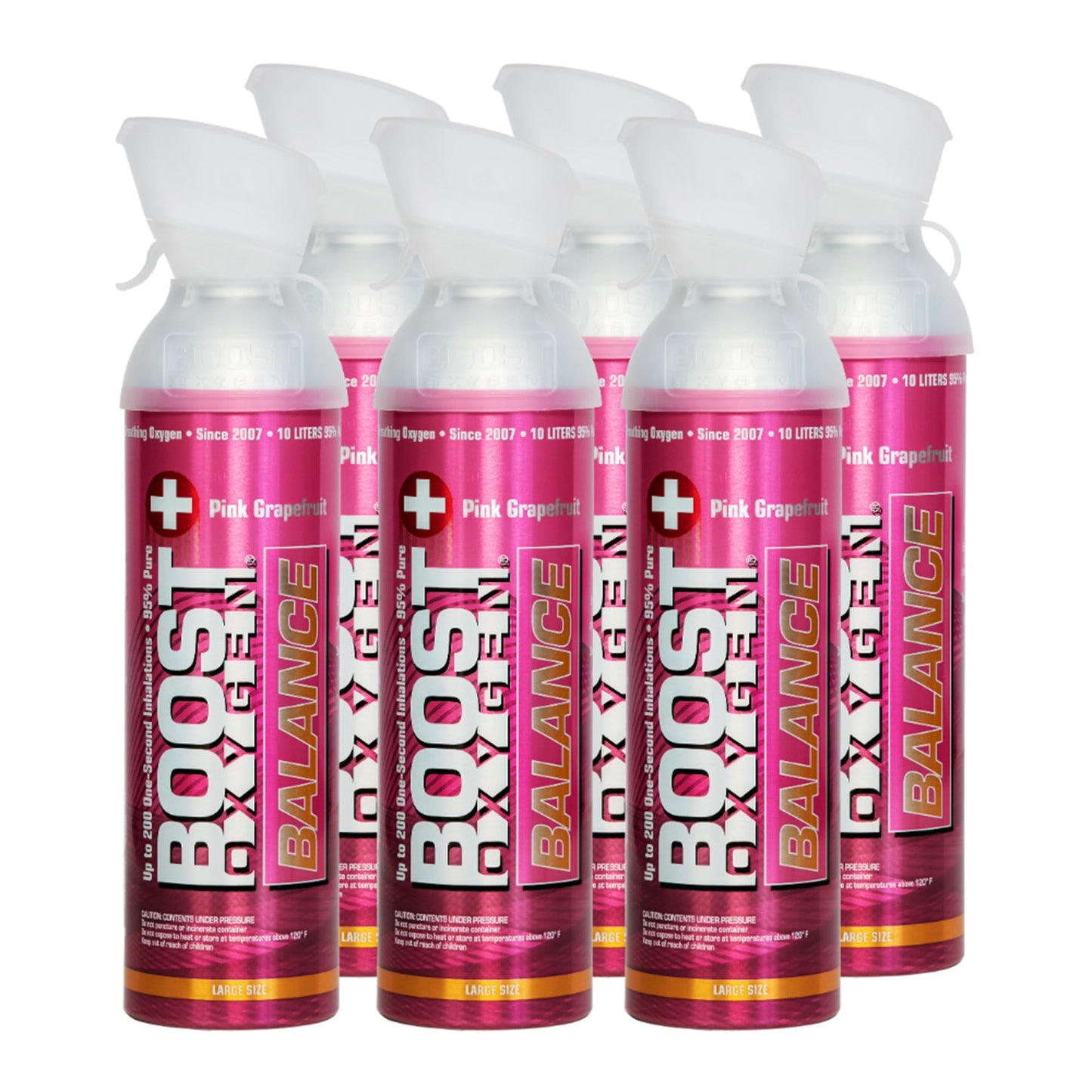 Boost Oxygen Canned 10 Liter Natural Flavored Oxygen Boost Portable Canister Bottle for High Altitudes, Athletes, and More, Green/Silver (5 Pack)