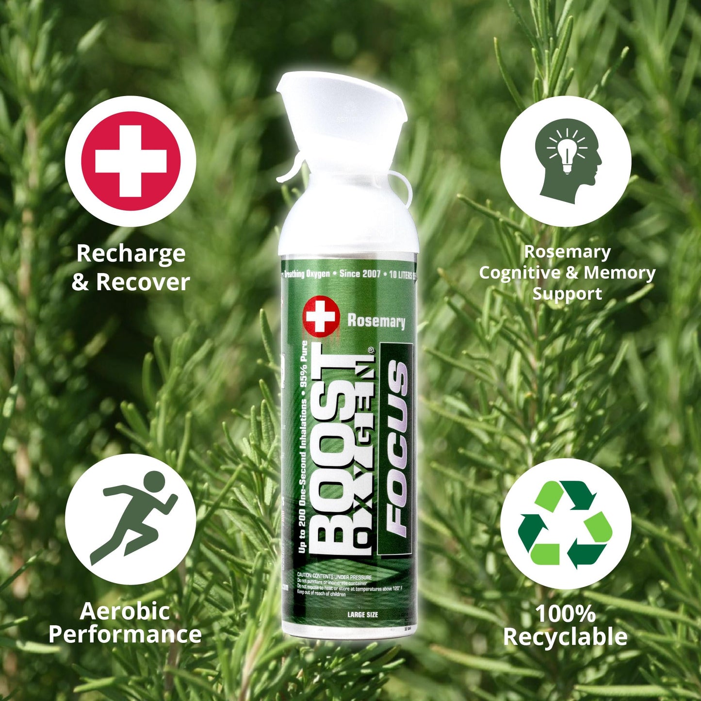 Boost Oxygen Large Natural 10 Liter Canister | Respiratory Support for Aerobic Recovery, Altitude, Performance and Health (3 Pack)
