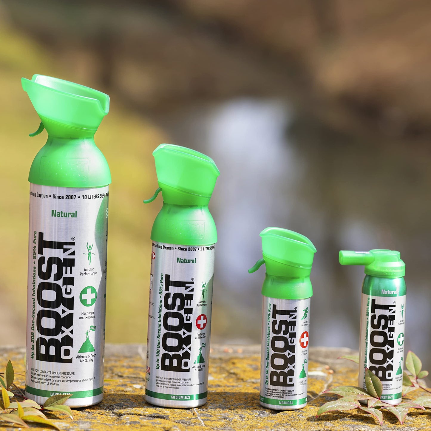 Boost Oxygen Pocket Size Natural 3L Canister | Respiratory Support for Aerobic Recovery, Altitude, Performance & Health (3 Pack)