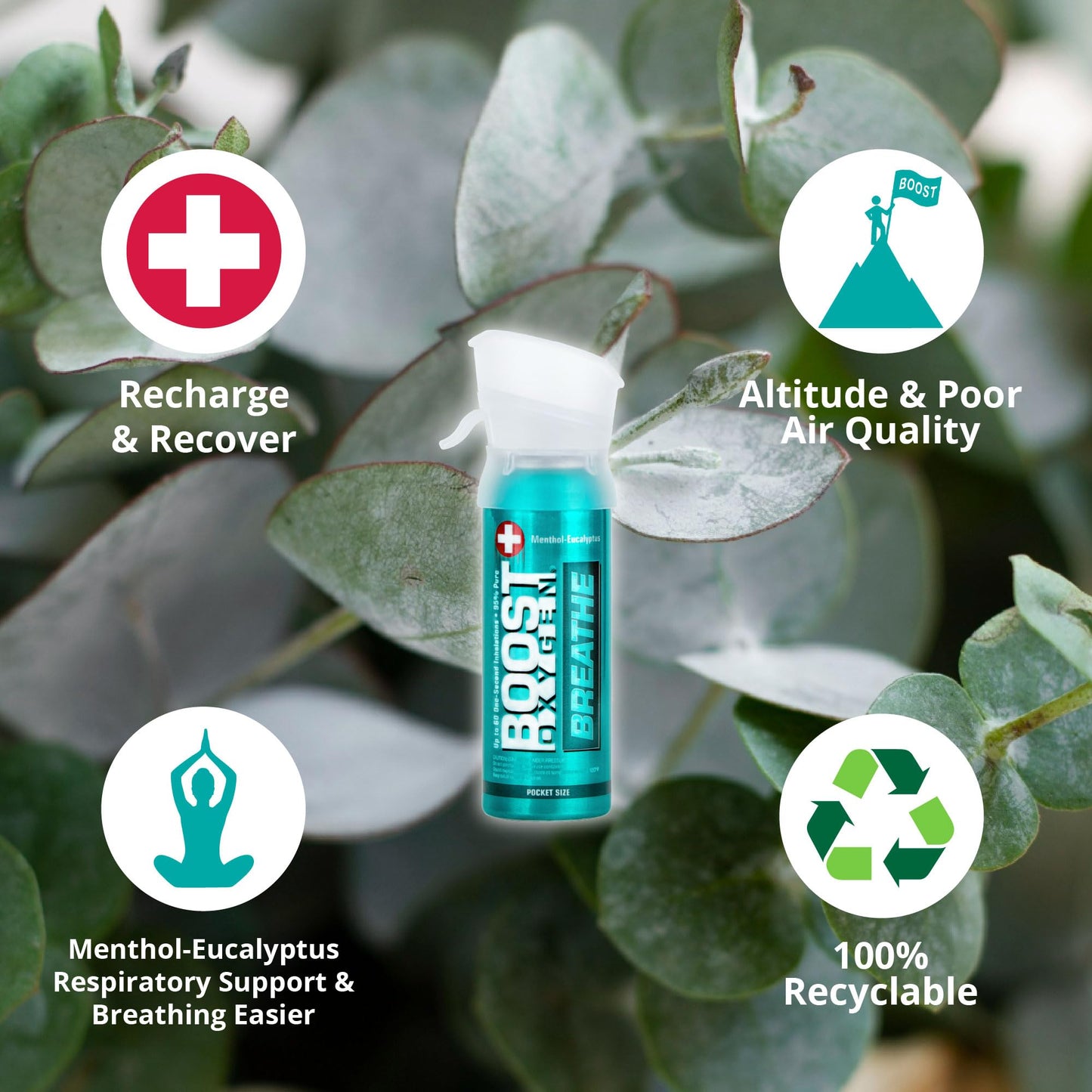 Boost Oxygen Pocket Size Natural 3L Canister | Respiratory Support for Aerobic Recovery, Altitude, Performance & Health (3 Pack)