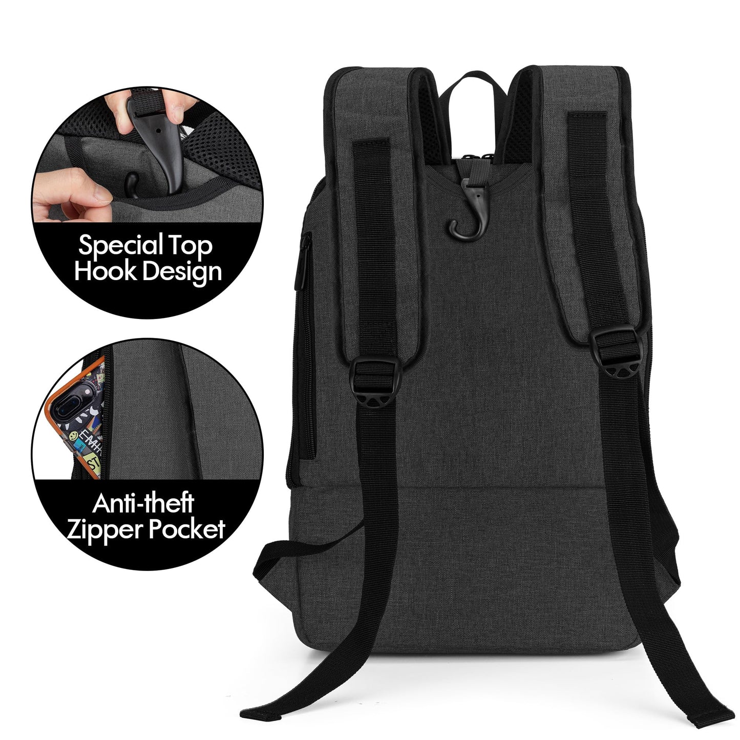CURMIO Portable Oxygen Concentrators Backpack, Universal POC Travel Carrying Bag with Mesh Panels for Breathability, Compatible for Inogen, Oxygo, Caire Units, Gray, BAG ONLY
