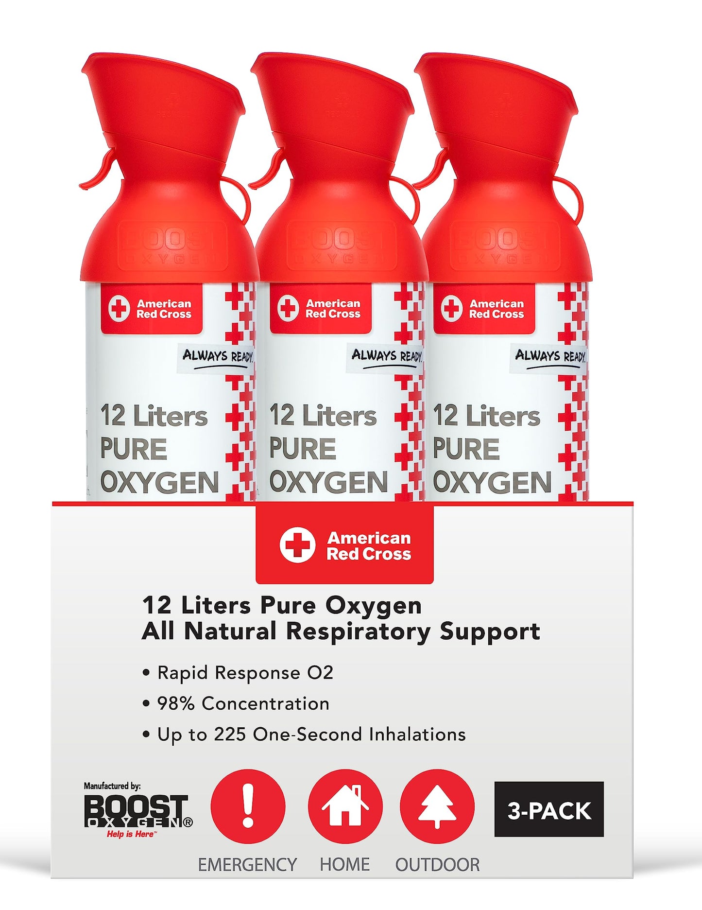 American Red Cross + Boost Oxygen | Extra Large 12L Canister (2 Pack)