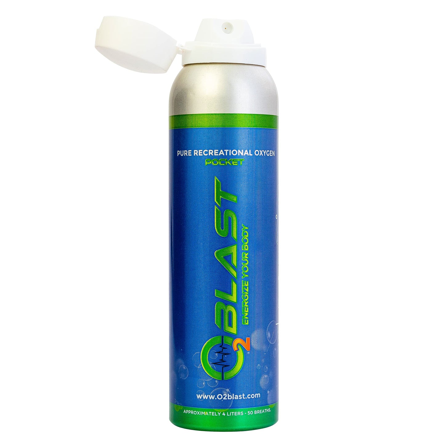 O2 Blast, Pure Oxygen Supplement, Quick Recovery for Exercise and Focus. Sanitary Flip Top Cap (4 Liter Oxygen Canisters - 3 Pack - Natural)