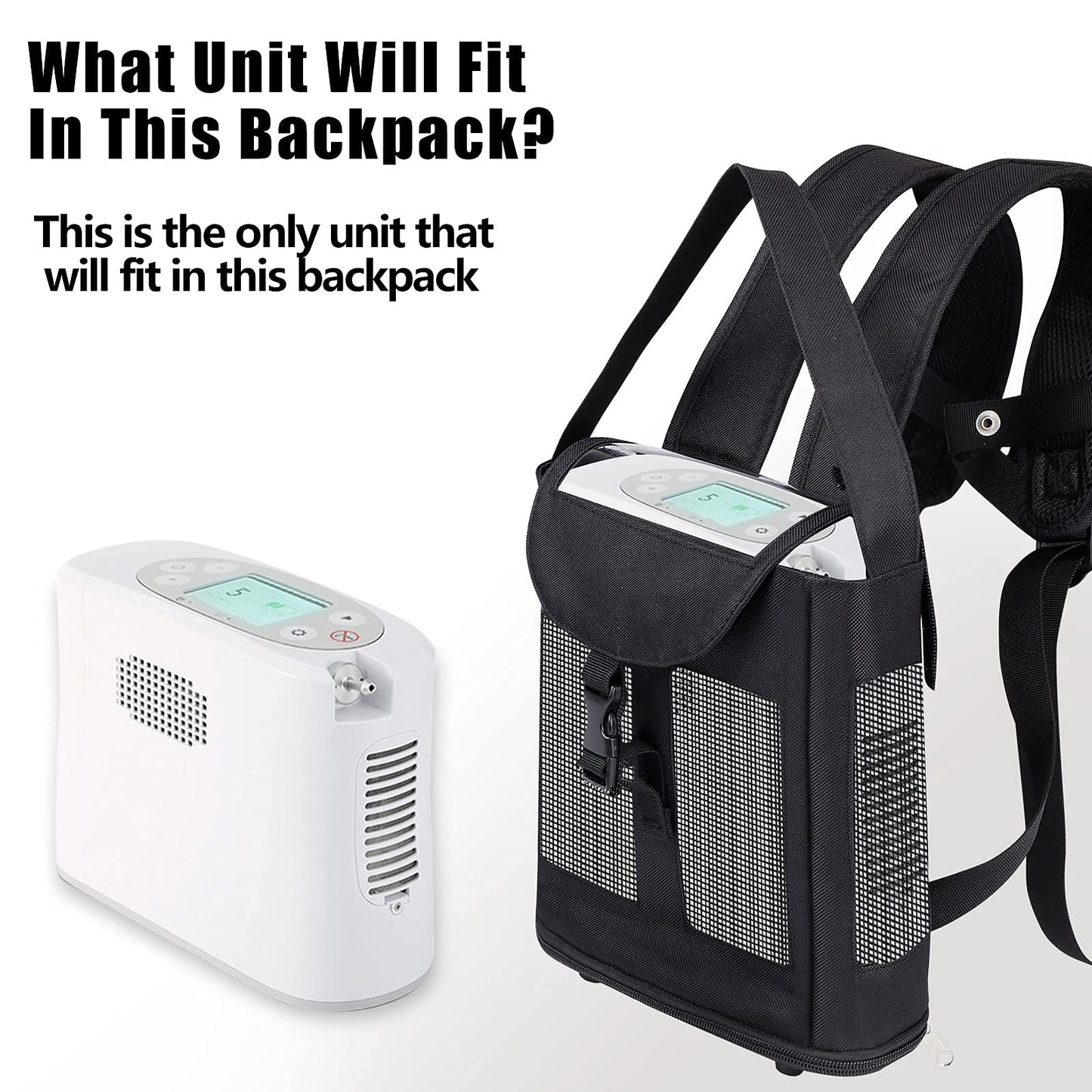 Yxmeiguo Lightweight Portable Oxygen Concentrator Backpack for G3 Unit, Breathable & Comfortable POC Carrying Bag with Mesh Panels, Water Resistant Oxygen Backpack (GRAY)
