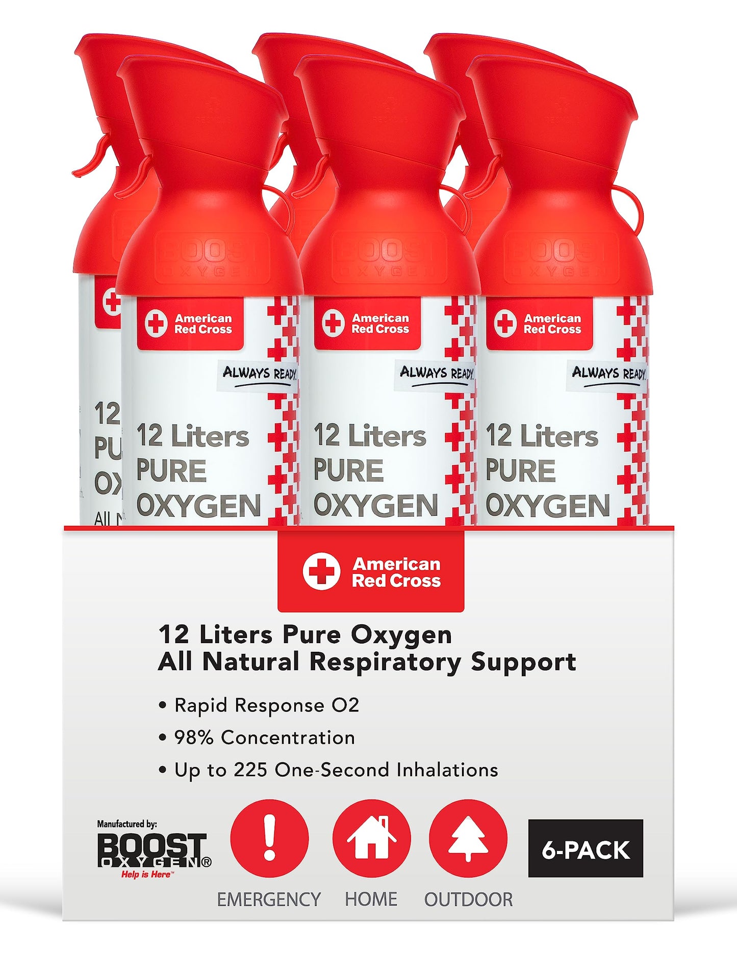 American Red Cross + Boost Oxygen | Extra Large 12L Canister (2 Pack)